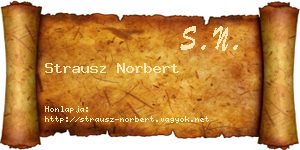 Strausz Norbert névjegykártya